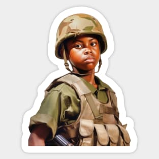 Military Minded Street Soldier Urban Warrior Black Boy Sticker